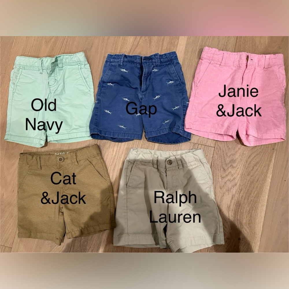 Five pair of shorts all 4T. Like New.